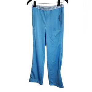 Vintage Adidas Track Pants Relaxed Fit and Elastic Waistband Light Blue Kids L